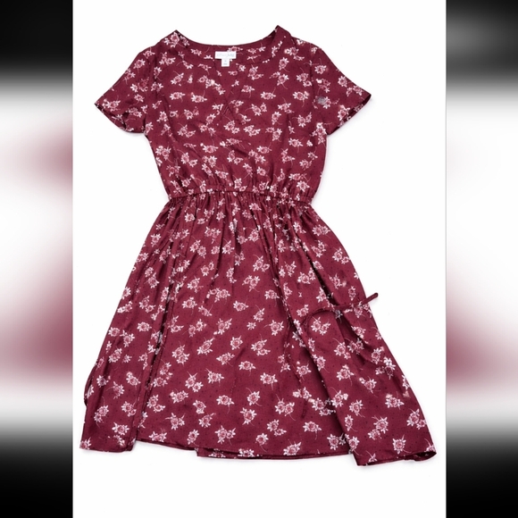 Floral Cottagecore Burgundy S EUC Dress - Picture 2 of 4